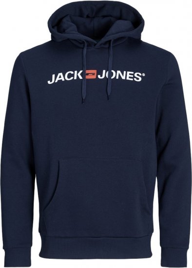 Jack & Jones CORP OLD LOGO REG FIT Hoodie Navy Blazer - Trøjer og hættetrøjer - Trøjer og Hættetrøjer i store størrelser - 2XL-14XL