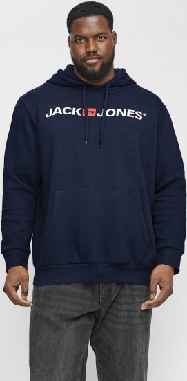 Jack & Jones CORP OLD LOGO REG FIT Hoodie Navy Blazer - Trøjer og hættetrøjer - Trøjer og Hættetrøjer i store størrelser - 2XL-14XL