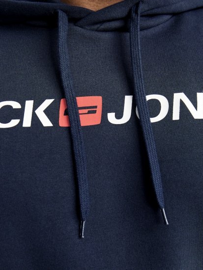 Jack & Jones CORP OLD LOGO REG FIT Hoodie Navy Blazer - Trøjer og hættetrøjer - Trøjer og Hættetrøjer i store størrelser - 2XL-14XL