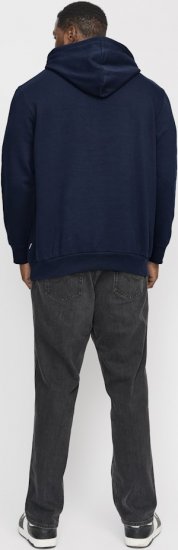 Jack & Jones CORP OLD LOGO REG FIT Hoodie Navy Blazer - Trøjer og hættetrøjer - Trøjer og Hættetrøjer i store størrelser - 2XL-14XL