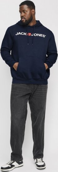 Jack & Jones CORP OLD LOGO REG FIT Hoodie Navy Blazer - Trøjer og hættetrøjer - Trøjer og Hættetrøjer i store størrelser - 2XL-14XL