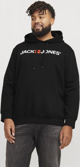 Jack & Jones CORP OLD LOGO REG FIT Hoodie Black - Trøjer og hættetrøjer - Trøjer og Hættetrøjer i store størrelser - 2XL-14XL