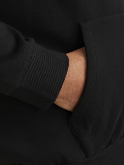 Jack & Jones CORP OLD LOGO REG FIT Hoodie Black - Trøjer og hættetrøjer - Trøjer og Hættetrøjer i store størrelser - 2XL-14XL