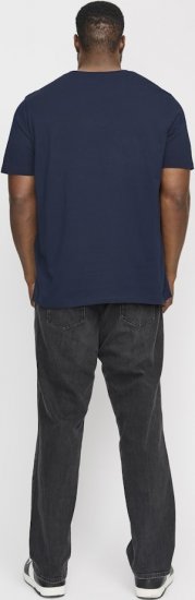 Jack & Jones LOGO O-Neck T-Shirt Dark Blue - T-shirts - T-shirts i store størrelser - 2XL-14XL