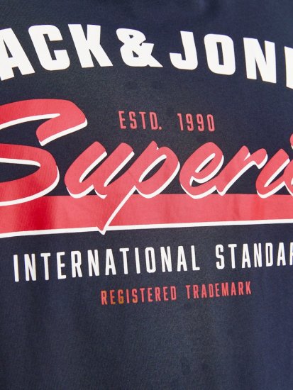 Jack & Jones LOGO O-Neck T-Shirt Dark Blue - T-shirts - T-shirts i store størrelser - 2XL-14XL