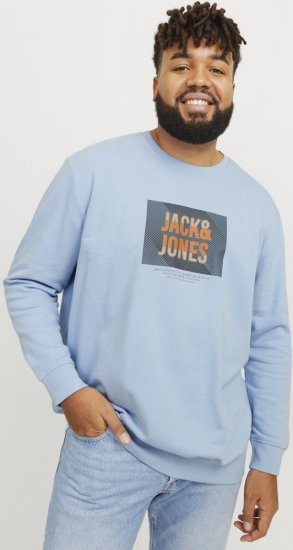 Jack & Jones HUDSON Sweatshirt Chambray Blue - Trøjer og hættetrøjer - Trøjer og Hættetrøjer i store størrelser - 2XL-14XL