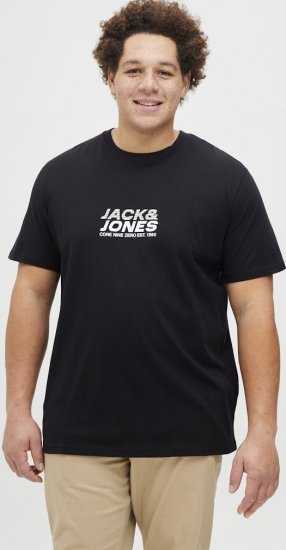 Jack & Jones Tarmac Branding Crew Neck T-Shirt Black - T-shirts - T-shirts i store størrelser - 2XL-14XL