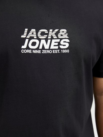 Jack & Jones Tarmac Branding Crew Neck T-Shirt Black - T-shirts - T-shirts i store størrelser - 2XL-14XL