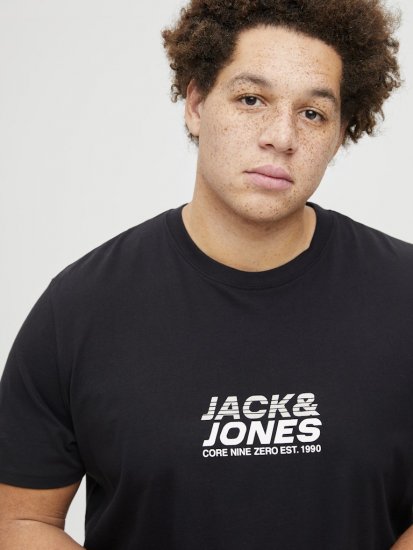 Jack & Jones Tarmac Branding Crew Neck T-Shirt Black - T-shirts - T-shirts i store størrelser - 2XL-14XL