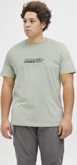 Jack & Jones Tarmac Branding Crew Neck T-Shirt Green - T-shirts - T-shirts i store størrelser - 2XL-14XL
