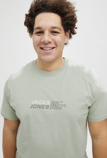 Jack & Jones Tarmac Branding Crew Neck T-Shirt Green - T-shirts - T-shirts i store størrelser - 2XL-14XL