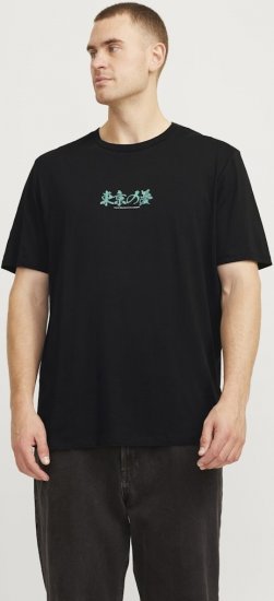 Jack & Jones Dreams Front & Back Print Crew Neck T-Shirt Black - T-shirts - T-shirts i store størrelser - 2XL-14XL