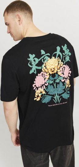 Jack & Jones Dreams Front & Back Print Crew Neck T-Shirt Black - T-shirts - T-shirts i store størrelser - 2XL-14XL