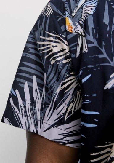 Jack & Jones Hawaii AOP Shirt Blue - Skjorter - Skjorter til store mænd 2XL- 8XL
