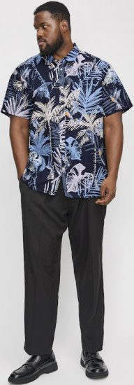Jack & Jones Hawaii AOP Shirt Blue - Skjorter - Skjorter til store mænd 2XL- 8XL