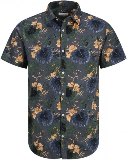 Jack & Jones Hawaii AOP Shirt Grey - Skjorter - Skjorter til store mænd 2XL- 8XL