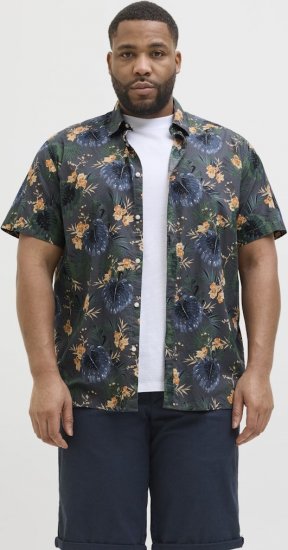 Jack & Jones Hawaii AOP Shirt Grey - Skjorter - Skjorter til store mænd 2XL- 8XL