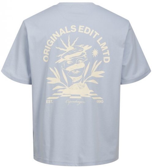 Jack & Jones Bellagio Collage Crew Neck T-Shirt Skyway - T-shirts - T-shirts i store størrelser - 2XL-14XL