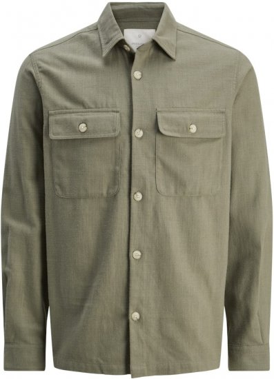 Jack & Jones Raymond Spring Long Sleeve Overshirt Green - Skjorter - Skjorter til store mænd 2XL- 8XL