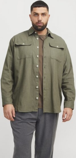 Jack & Jones Raymond Spring Long Sleeve Overshirt Green - Skjorter - Skjorter til store mænd 2XL- 8XL