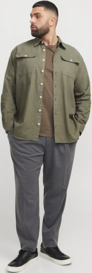 Jack & Jones Raymond Spring Long Sleeve Overshirt Green - Skjorter - Skjorter til store mænd 2XL- 8XL