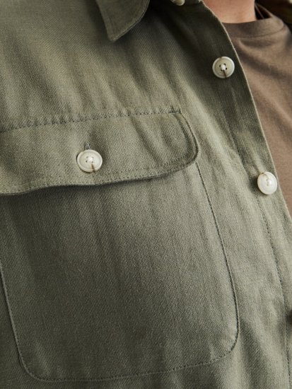Jack & Jones Raymond Spring Long Sleeve Overshirt Green - Skjorter - Skjorter til store mænd 2XL- 8XL