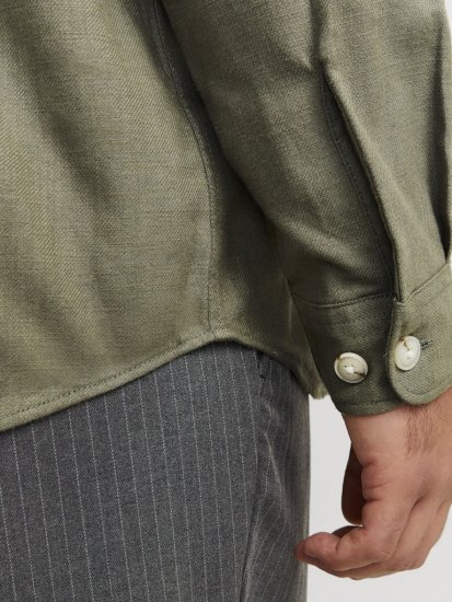 Jack & Jones Raymond Spring Long Sleeve Overshirt Green - Skjorter - Skjorter til store mænd 2XL- 8XL