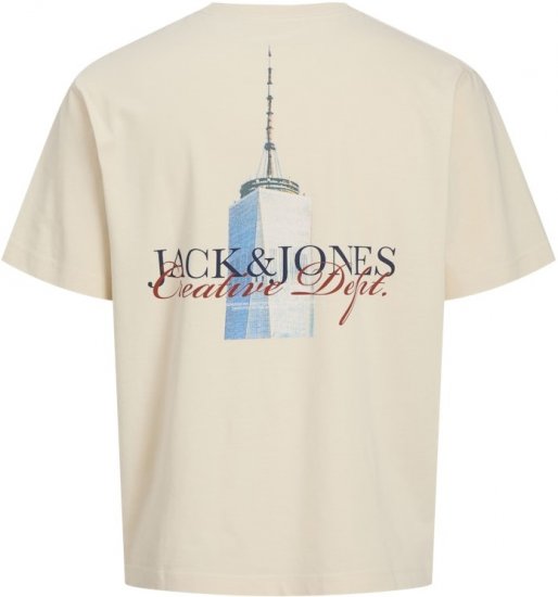 Jack & Jones Boston Photo Crew Neck T-Shirt Antique White - T-shirts - T-shirts i store størrelser - 2XL-14XL