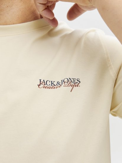 Jack & Jones Boston Photo Crew Neck T-Shirt Antique White - T-shirts - T-shirts i store størrelser - 2XL-14XL