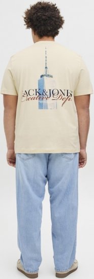Jack & Jones Boston Photo Crew Neck T-Shirt Antique White - T-shirts - T-shirts i store størrelser - 2XL-14XL
