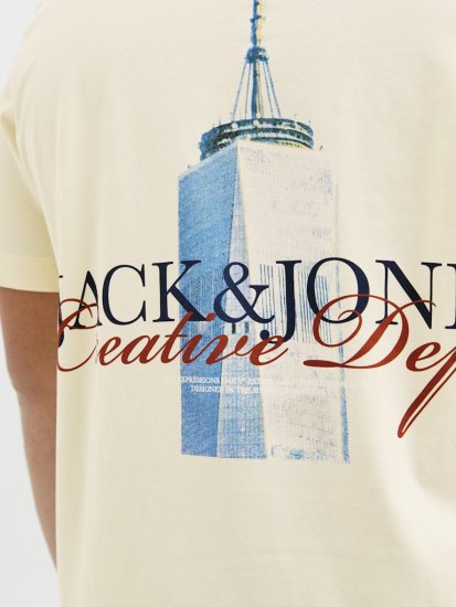 Jack & Jones Boston Photo Crew Neck T-Shirt Antique White - T-shirts - T-shirts i store størrelser - 2XL-14XL