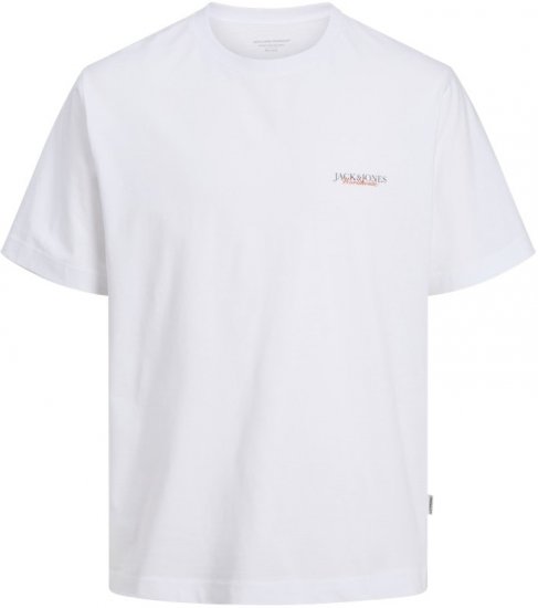 Jack & Jones Boston Photo Crew Neck T-Shirt Bright White - T-shirts - T-shirts i store størrelser - 2XL-14XL