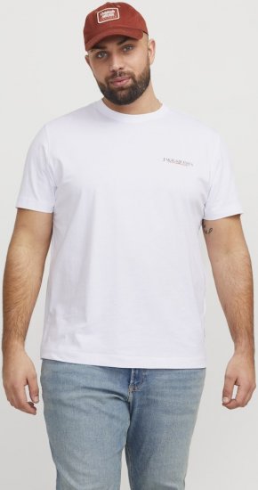 Jack & Jones Boston Photo Crew Neck T-Shirt Bright White - T-shirts - T-shirts i store størrelser - 2XL-14XL