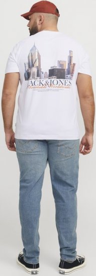 Jack & Jones Boston Photo Crew Neck T-Shirt Bright White - T-shirts - T-shirts i store størrelser - 2XL-14XL