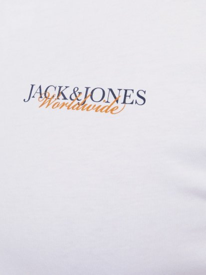 Jack & Jones Boston Photo Crew Neck T-Shirt Bright White - T-shirts - T-shirts i store størrelser - 2XL-14XL