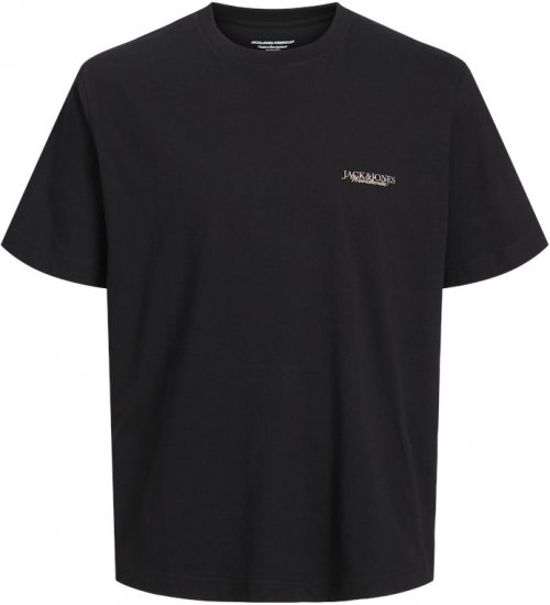 Jack & Jones Boston Photo Crew Neck T-Shirt Black - T-shirts - T-shirts i store størrelser - 2XL-14XL