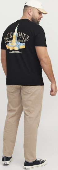 Jack & Jones Boston Photo Crew Neck T-Shirt Black - T-shirts - T-shirts i store størrelser - 2XL-14XL