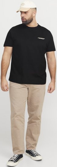 Jack & Jones Boston Photo Crew Neck T-Shirt Black - T-shirts - T-shirts i store størrelser - 2XL-14XL