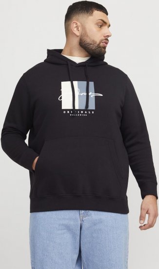 Jack & Jones Frederiksberg Box Script Hoodie Black - Trøjer og hættetrøjer - Trøjer og Hættetrøjer i store størrelser - 2XL-14XL