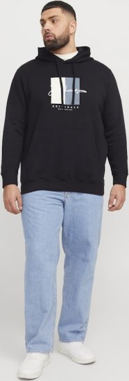 Jack & Jones Frederiksberg Box Script Hoodie Black - Trøjer og hættetrøjer - Trøjer og Hættetrøjer i store størrelser - 2XL-14XL