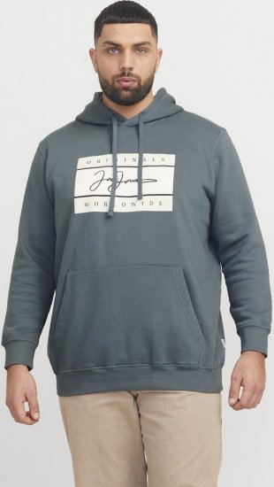 Jack & Jones Frederiksberg Box Script Hoodie Grey - Trøjer og hættetrøjer - Trøjer og Hættetrøjer i store størrelser - 2XL-14XL