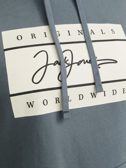 Jack & Jones Frederiksberg Box Script Hoodie Grey - Trøjer og hættetrøjer - Trøjer og Hættetrøjer i store størrelser - 2XL-14XL