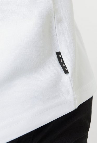 Jack & Jones Fusion Pique Zipper Polo Bright White - Polotrøjer - Polotrøjer 2XL-8XL