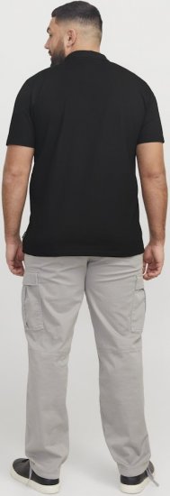 Jack & Jones Fusion Pique Zipper Polo Black - Polotrøjer - Polotrøjer 2XL-8XL