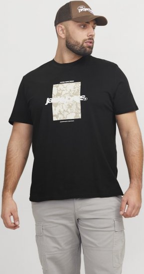 Jack & Jones Tarmac Camo Crew Neck T-Shirt Black - T-shirts - T-shirts i store størrelser - 2XL-14XL
