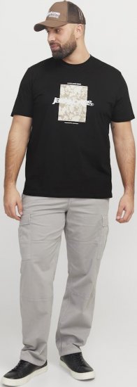 Jack & Jones Tarmac Camo Crew Neck T-Shirt Black - T-shirts - T-shirts i store størrelser - 2XL-14XL