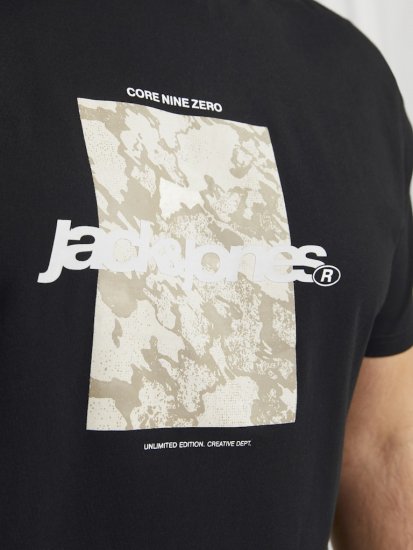Jack & Jones Tarmac Camo Crew Neck T-Shirt Black - T-shirts - T-shirts i store størrelser - 2XL-14XL