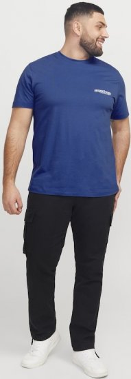 Jack & Jones Union Front & Back Print Crew Neck T-Shirt Beaucoup Blue - T-shirts - T-shirts i store størrelser - 2XL-14XL