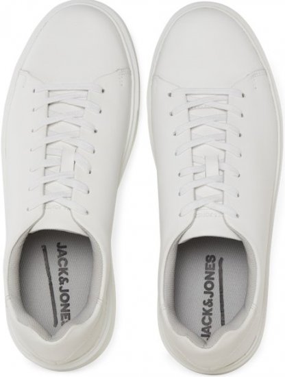 Jack & Jones Stockholm Leather Sneakers Bright White/Leather - Herresko 40-52 - Herresko og sneakers str. 40-52