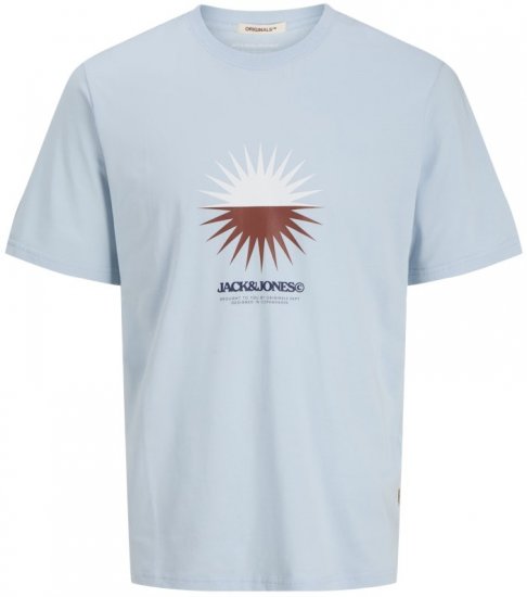 Jack & Jones Vira Branding Crew Neck T-Shirt Skyway - T-shirts - T-shirts i store størrelser - 2XL-14XL